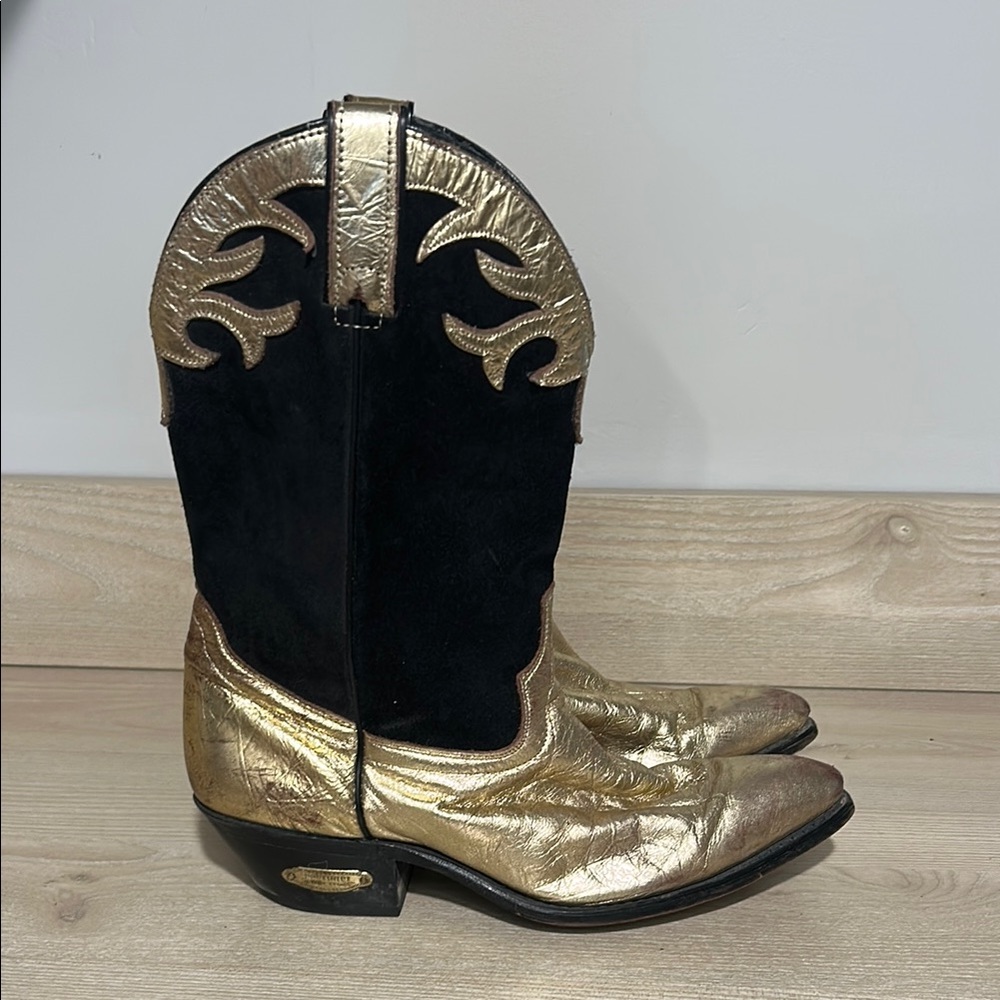 Code West Gold and Black Western Cowboy Boots 8.5